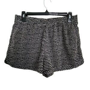 Forever 21 Black White Polka Dot Spotted Elastic Waist Pull On Shorts Sz Medium